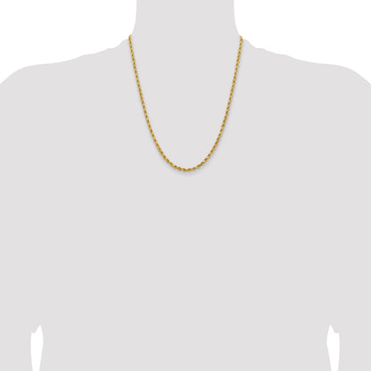 14K 22 inch 3.75mm Diamond-cut Rope with Lobster Clasp Chain