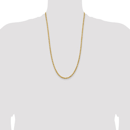 14K 26 inch 3.75mm Diamond-cut Rope with Lobster Clasp Chain