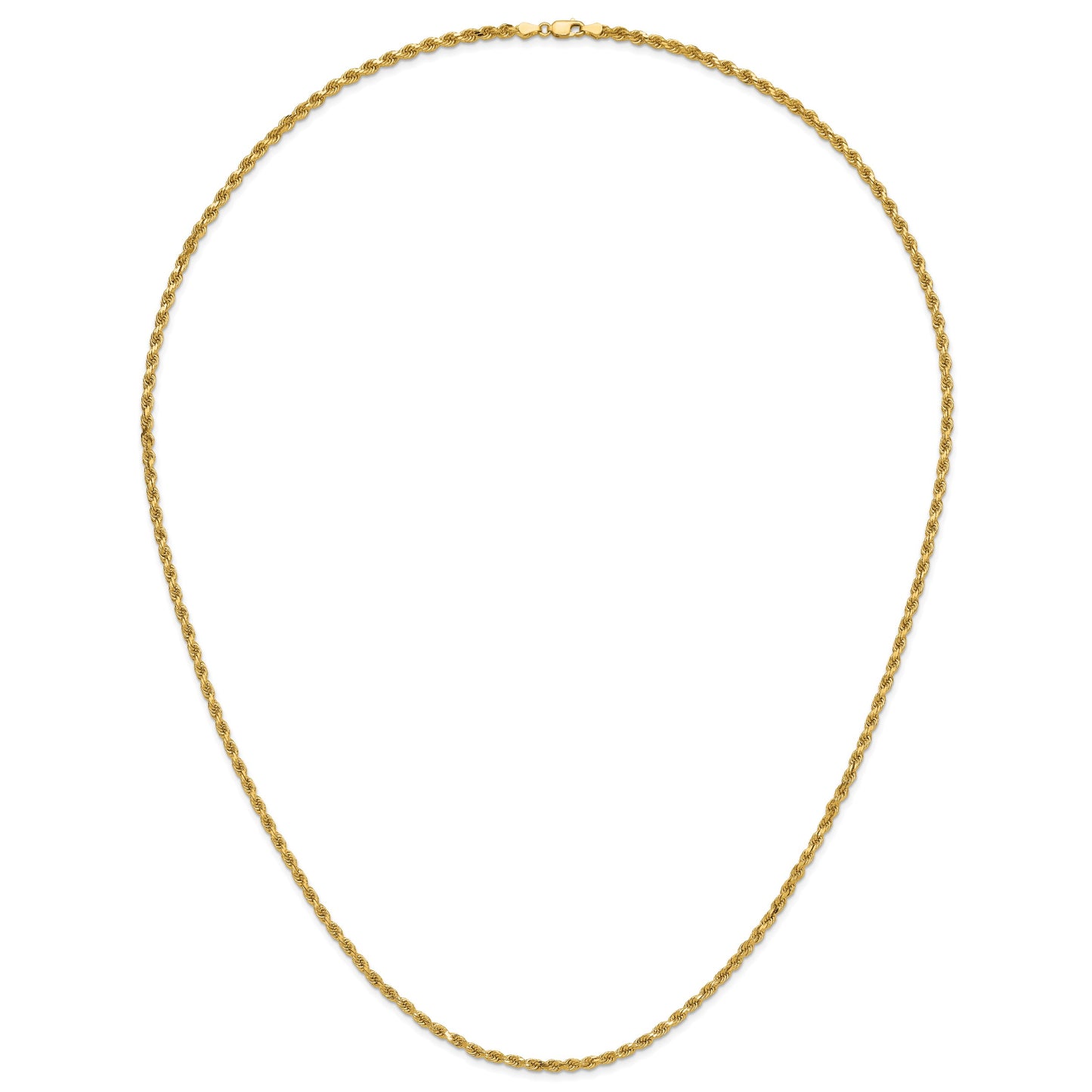14K 30 inch 3.75mm Diamond-cut Rope with Lobster Clasp Chain