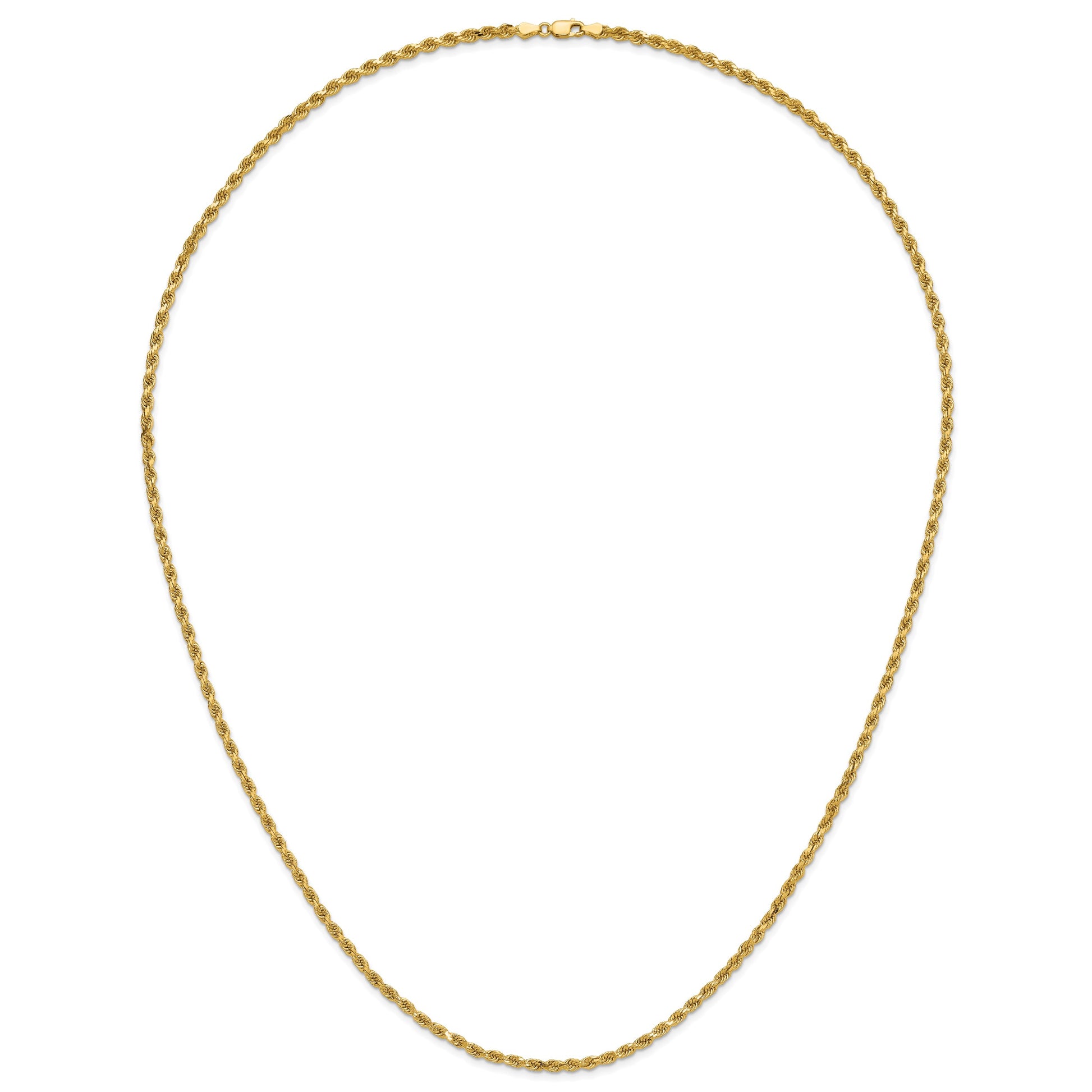 14K 30 inch 3.75mm Diamond-cut Rope with Lobster Clasp Chain