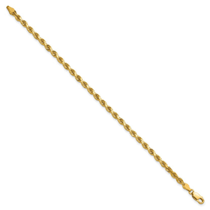 14K 7 inch 3.75mm Diamond-cut Rope with Lobster Clasp Chain