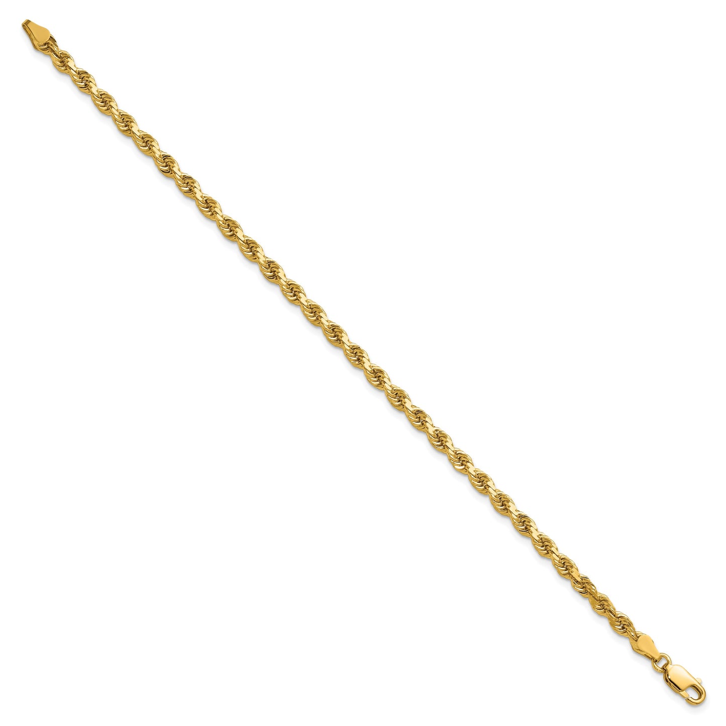 14K 8 inch 3.75mm Diamond-cut Rope with Lobster Clasp Chain