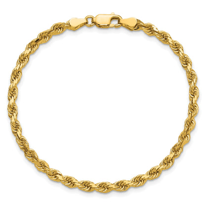14K 8 inch 3.75mm Diamond-cut Rope with Lobster Clasp Chain