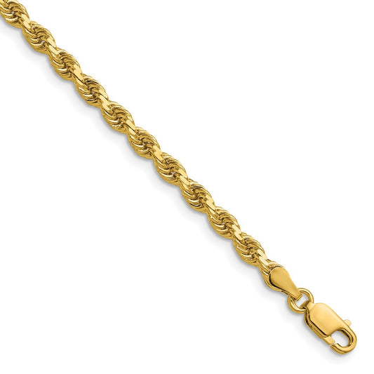 14K 18 inch 3.75mm Diamond-cut Rope with Lobster Clasp Chain