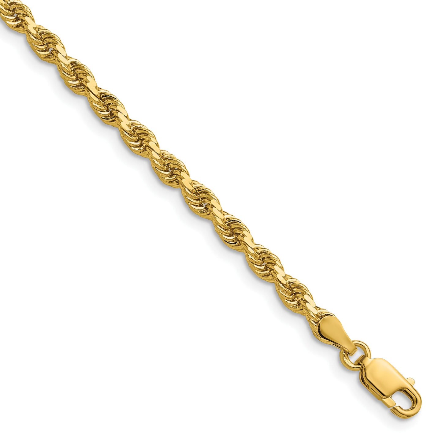 14K 22 inch 3.75mm Diamond-cut Rope with Lobster Clasp Chain