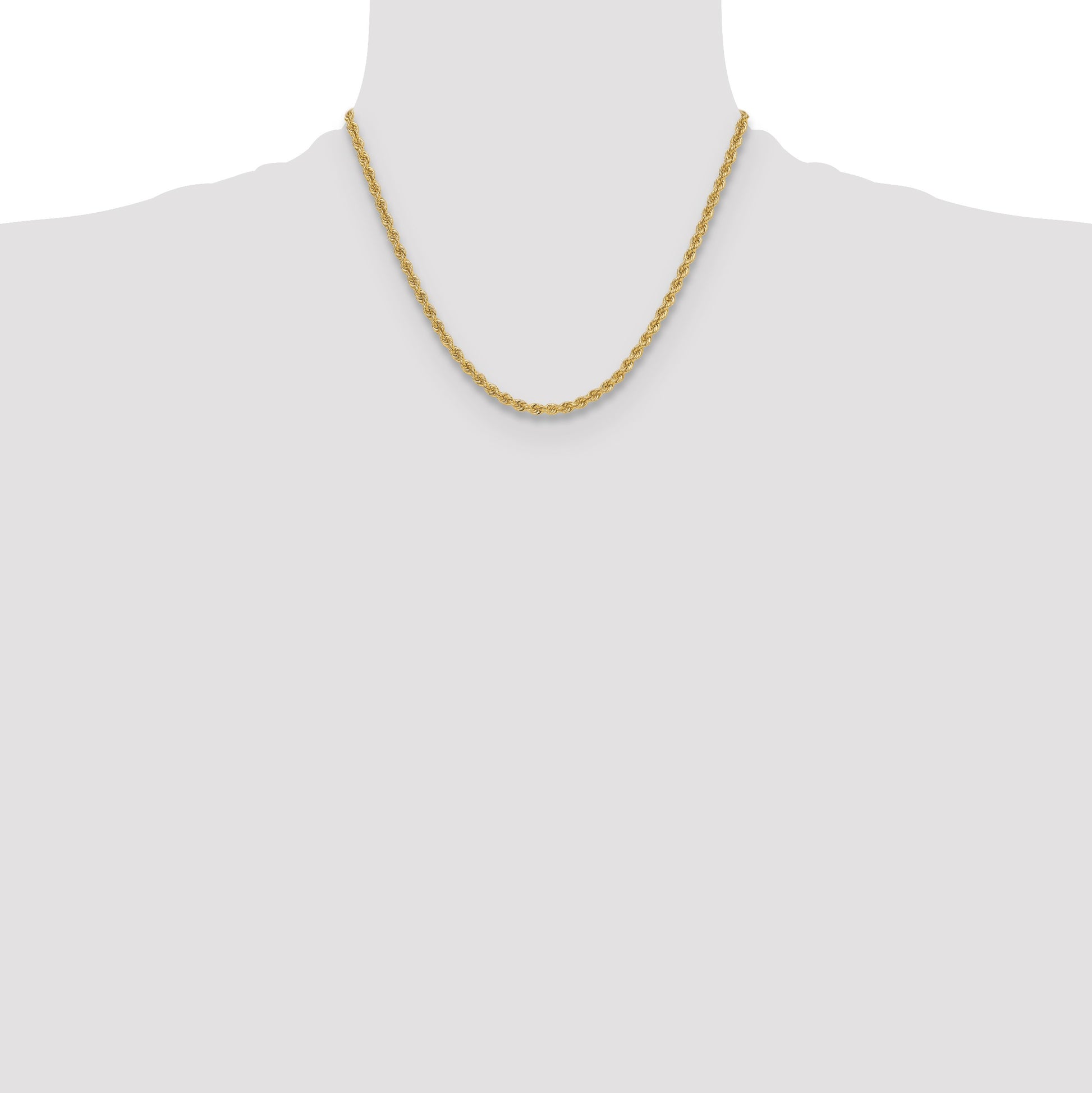 14k 3.8mm Solid Rope Chain