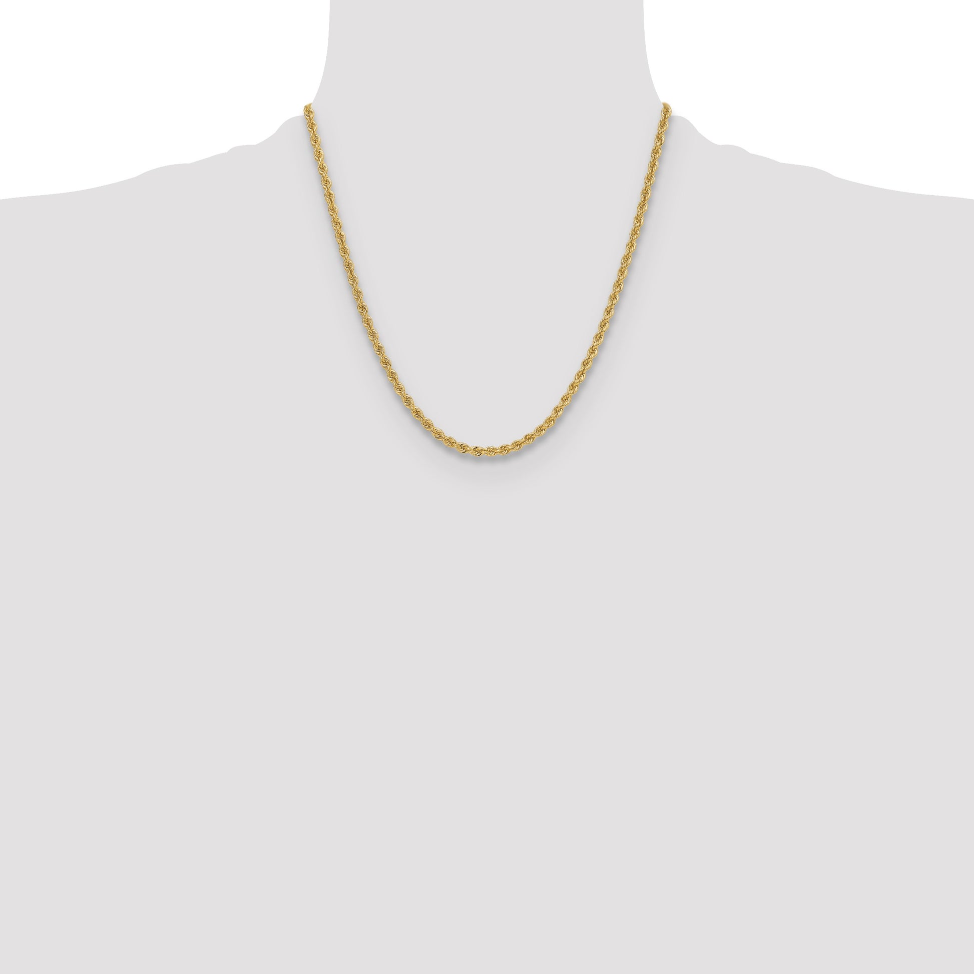 14k 3.8mm Solid Rope Chain
