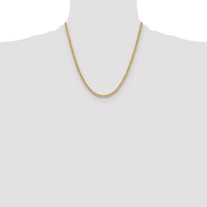 14k 3.8mm Solid Rope Chain
