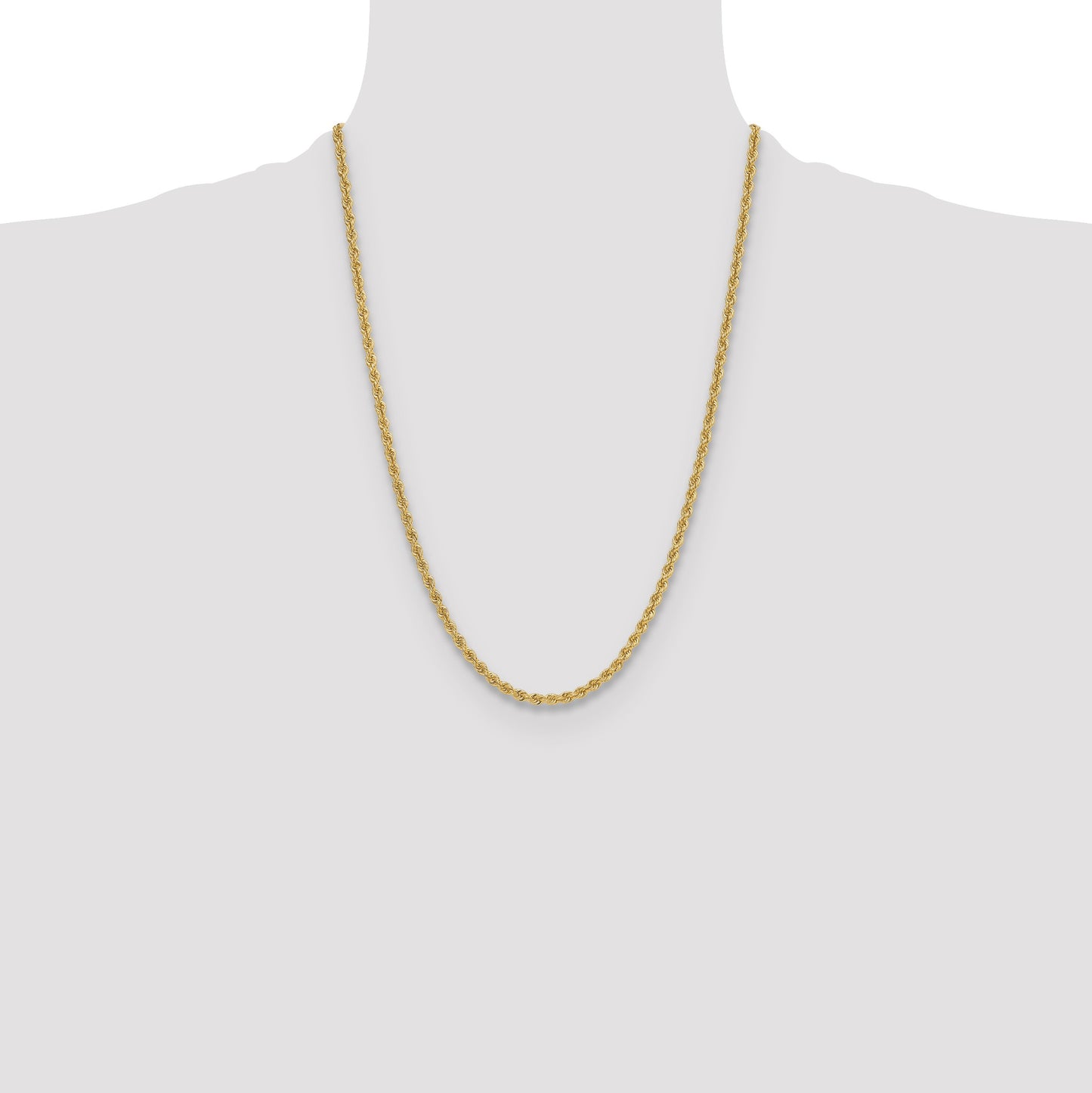 14k 3.8mm Solid Rope Chain