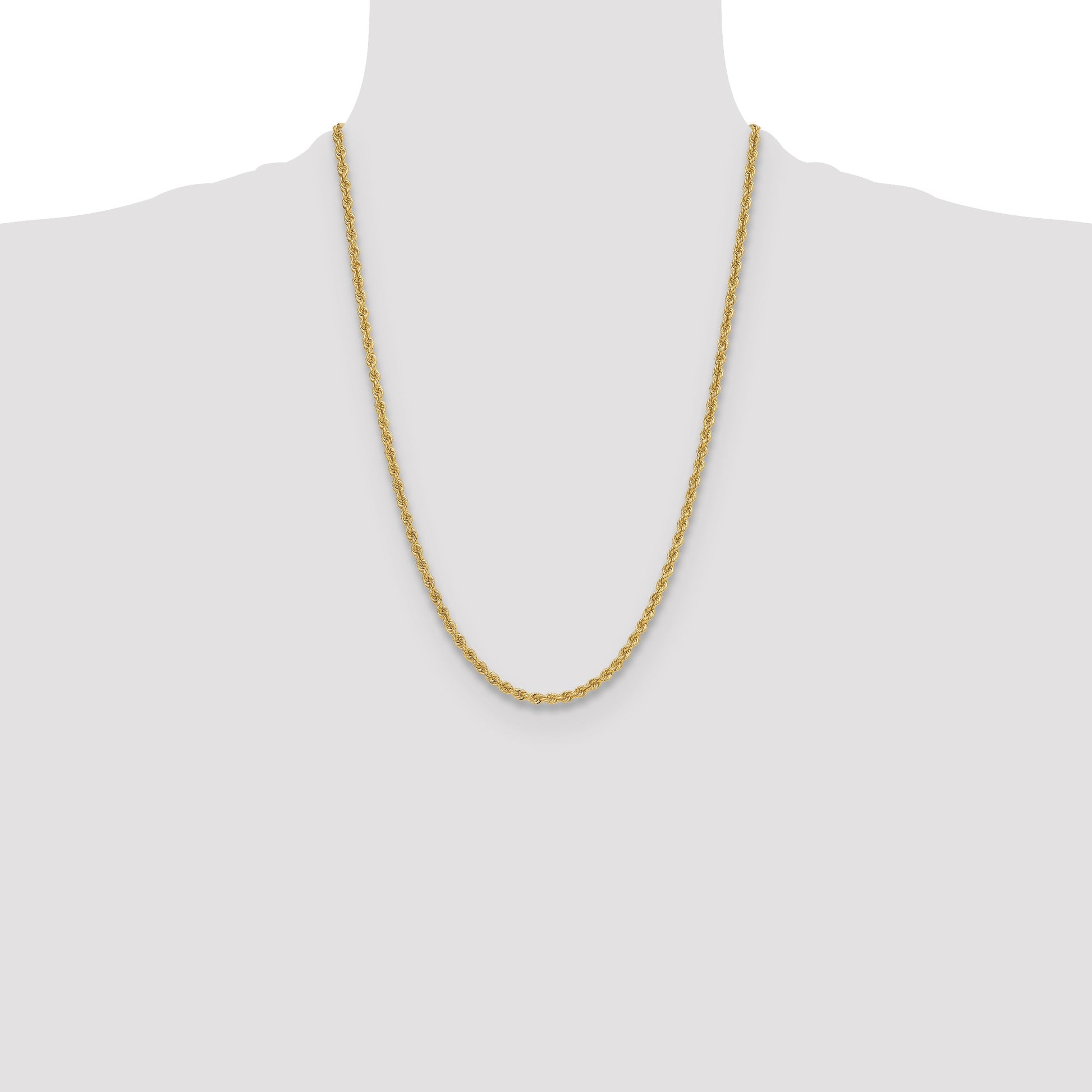14k 3.8mm Solid Rope Chain