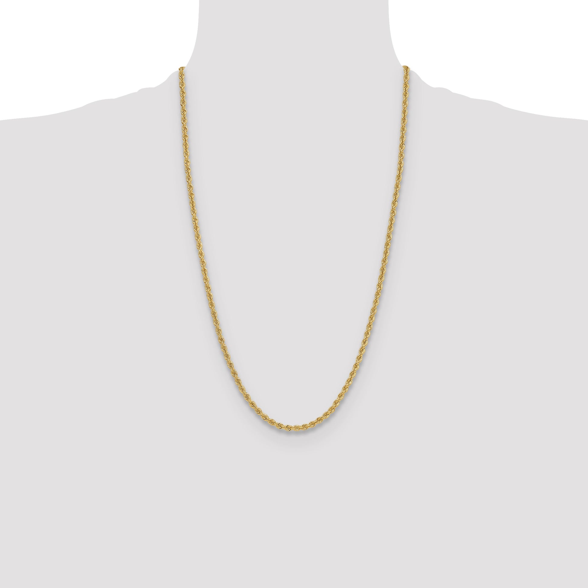 14k 3.8mm Solid Rope Chain