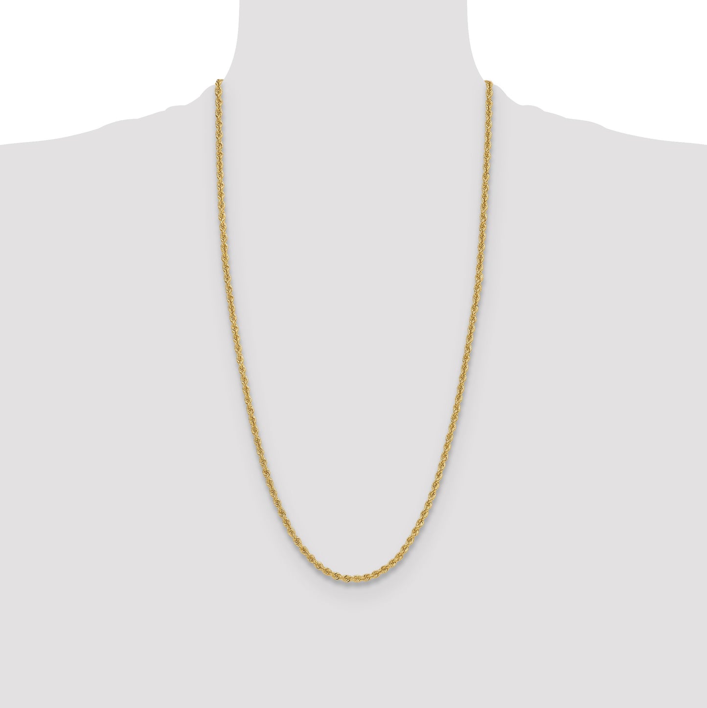 14k 3.8mm Solid Rope Chain