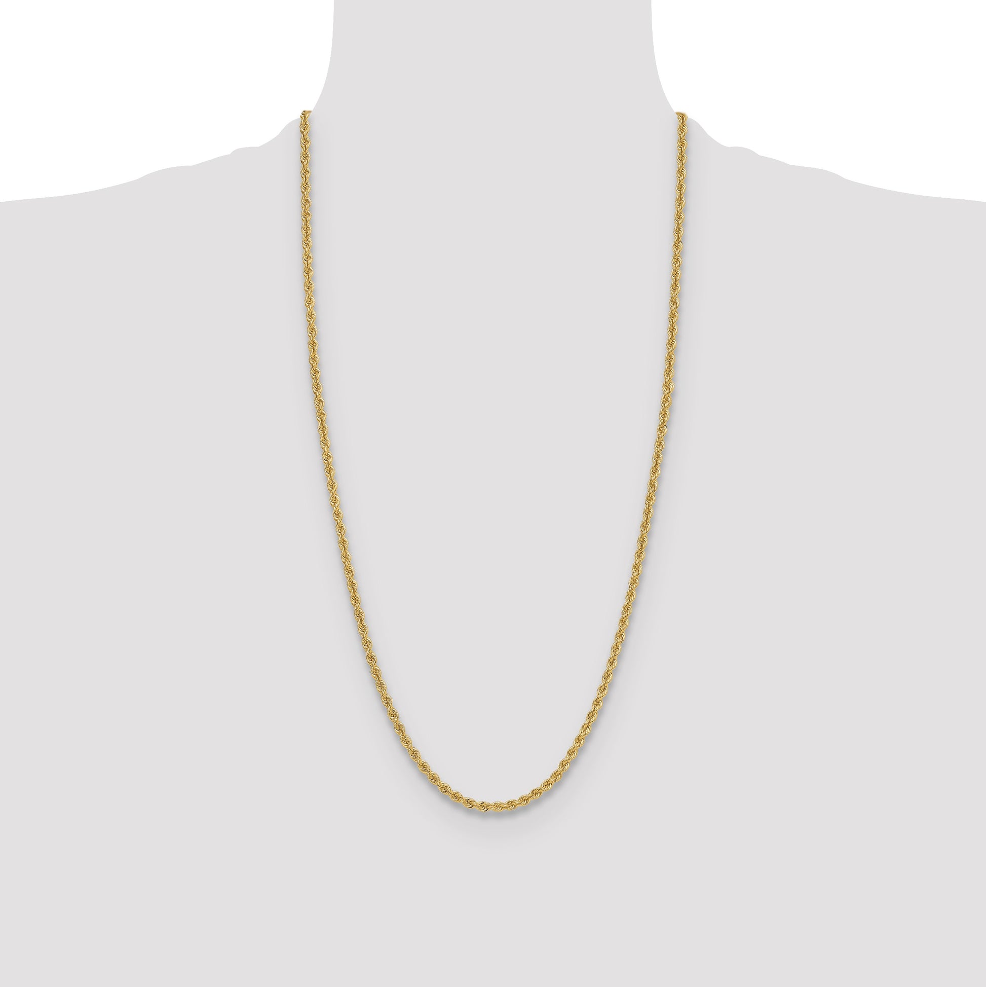 14k 3.8mm Solid Rope Chain