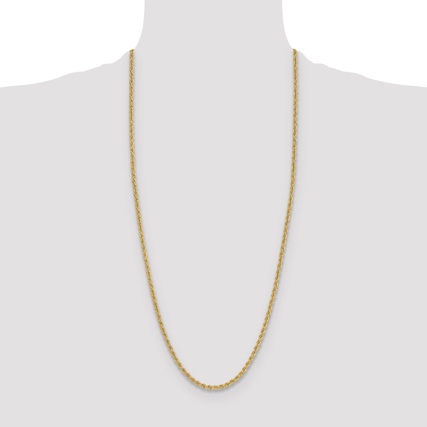 14k 3.8mm Solid Rope Chain