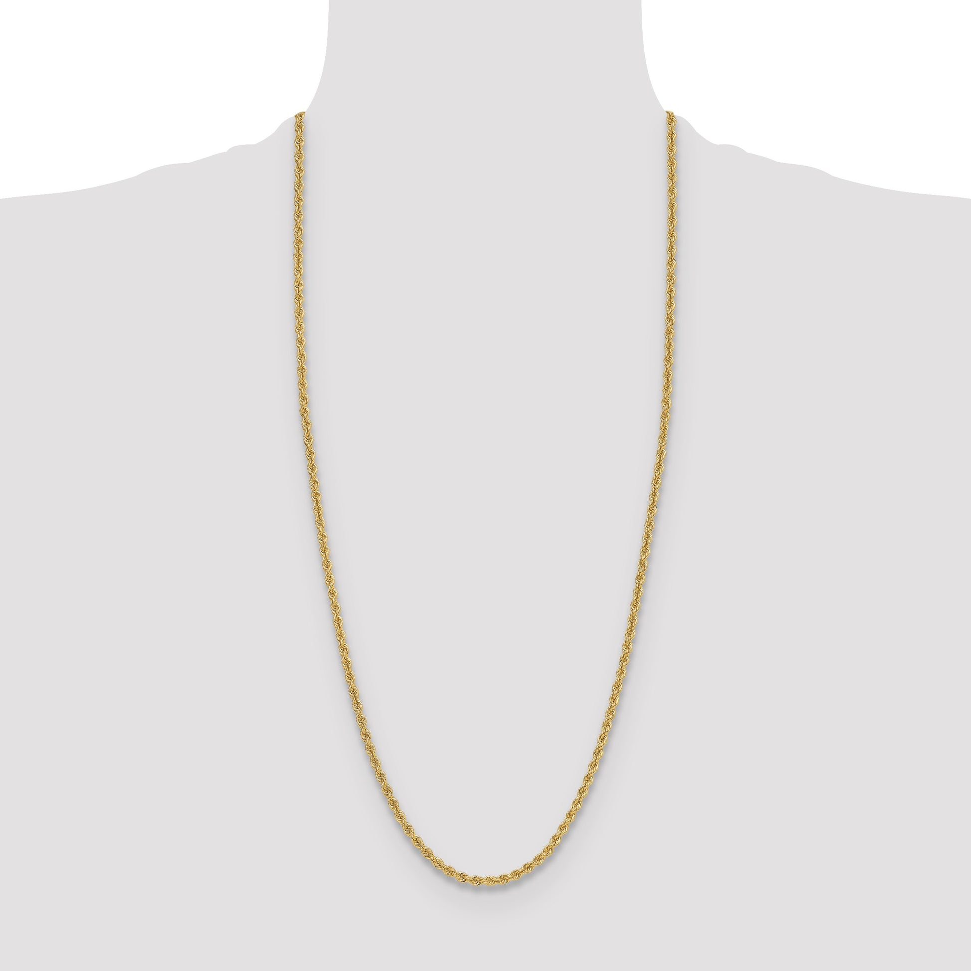 14k 3.8mm Solid Rope Chain