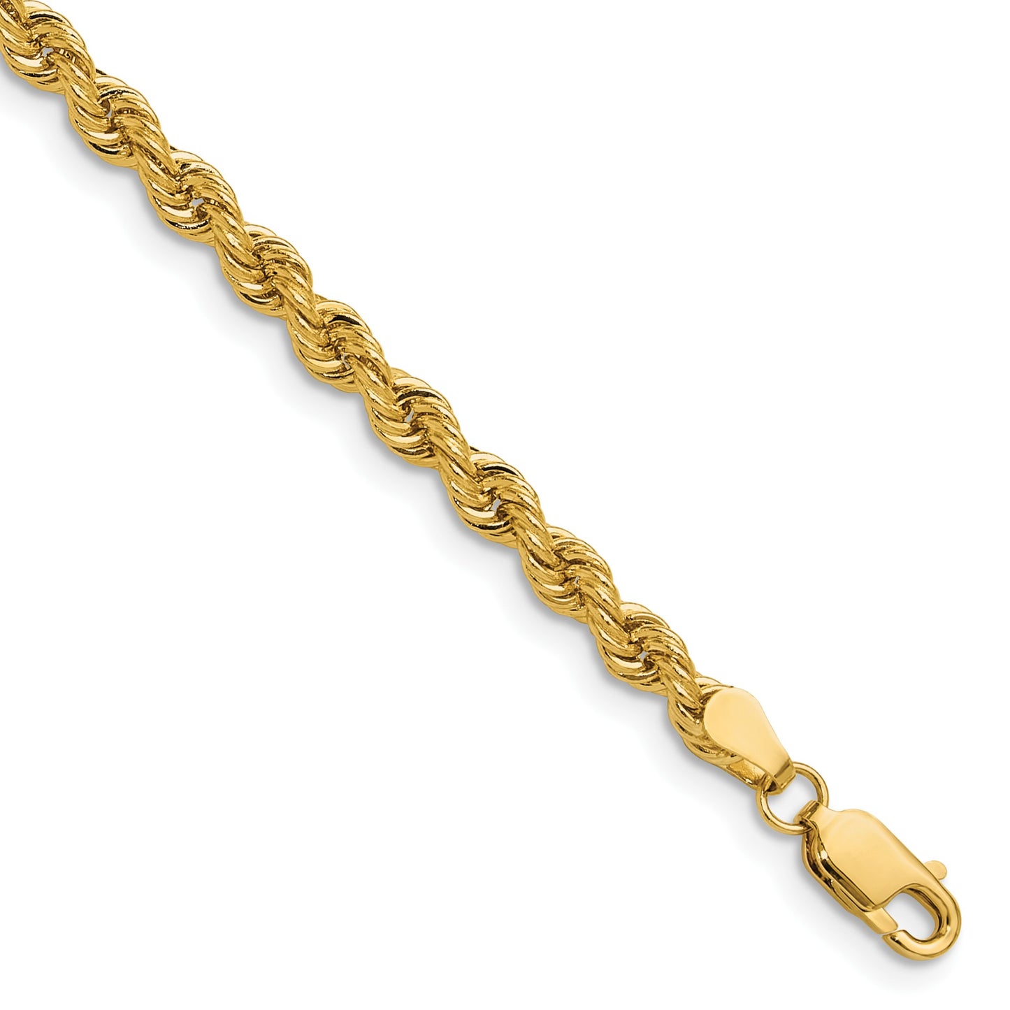 14k 3.8mm Solid Rope Chain