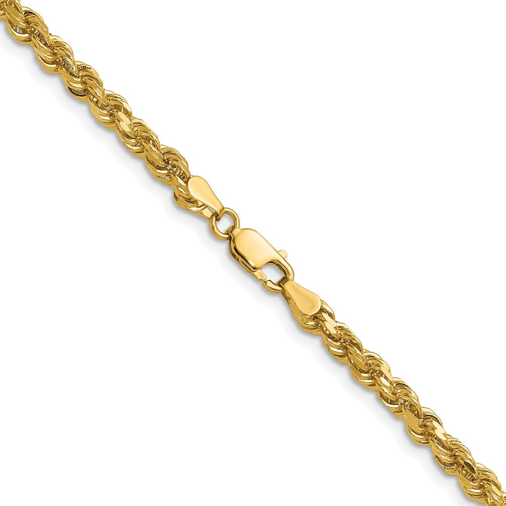 14K 16 inch 4mm Diamond-cut Rope with Lobster Clasp Chain