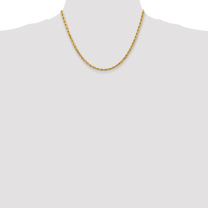 14K 18 inch 4mm Diamond-cut Rope with Lobster Clasp Chain