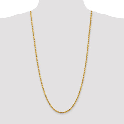 14K 30 inch 4mm Diamond-cut Rope with Lobster Clasp Chain