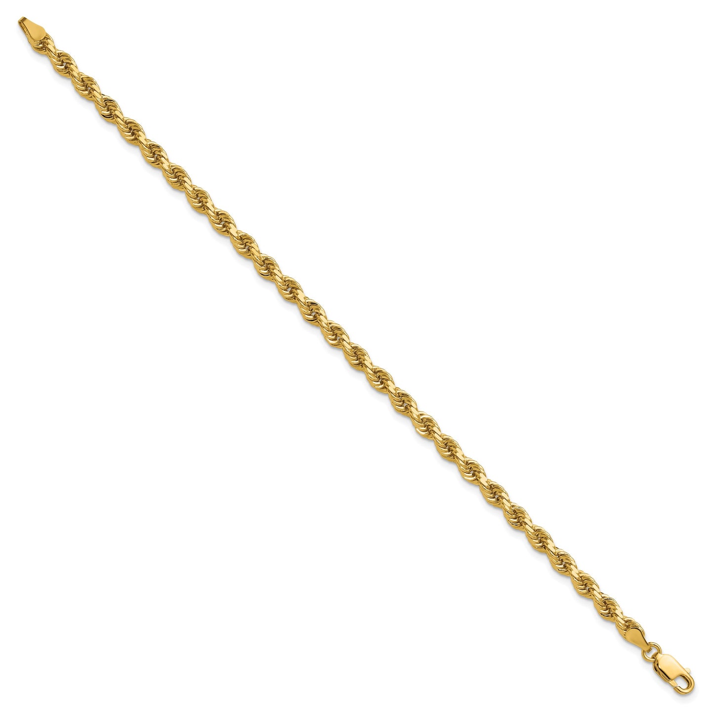 14K 8 inch 4mm Diamond-cut Rope with Lobster Clasp Chain