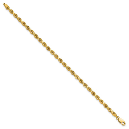 14K 8 inch 4mm Diamond-cut Rope with Lobster Clasp Chain