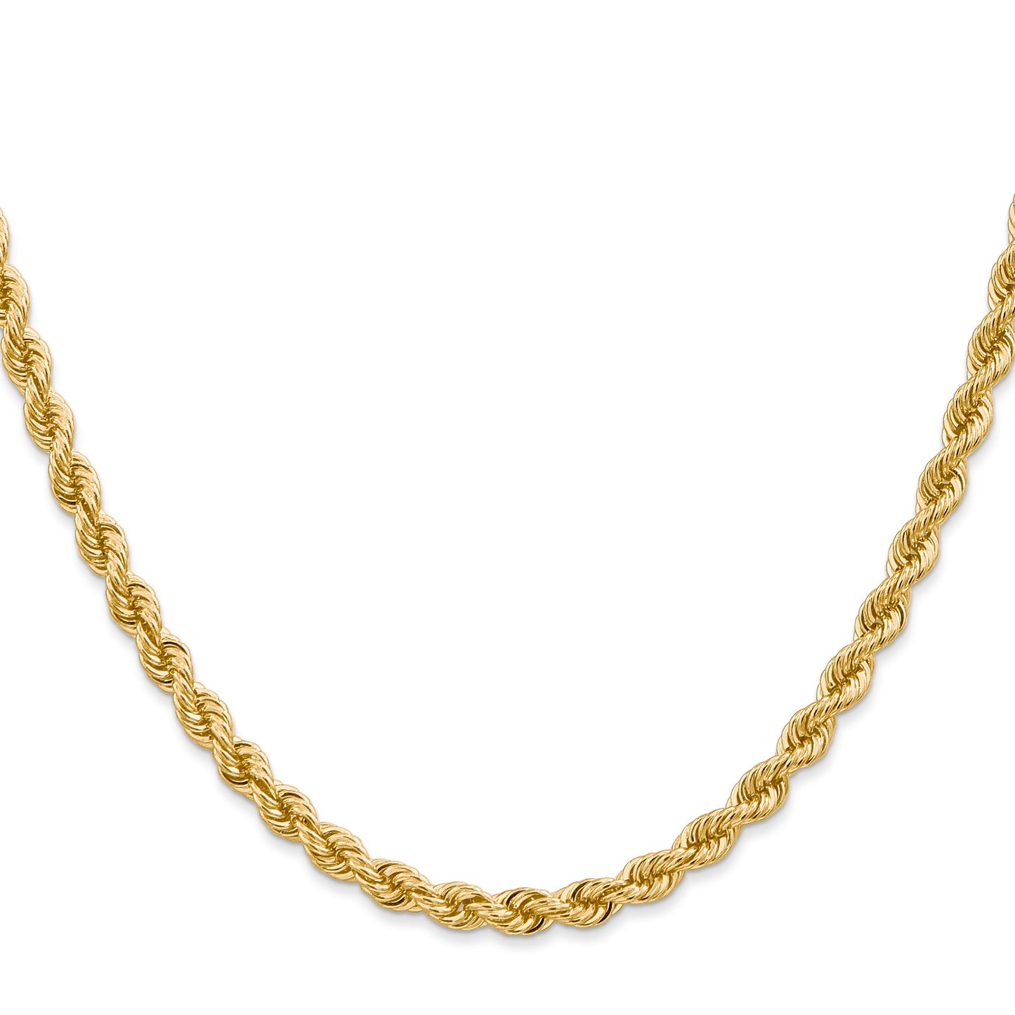 14K 26 inch 4mm Regular Rope with Lobster Clasp Chain
