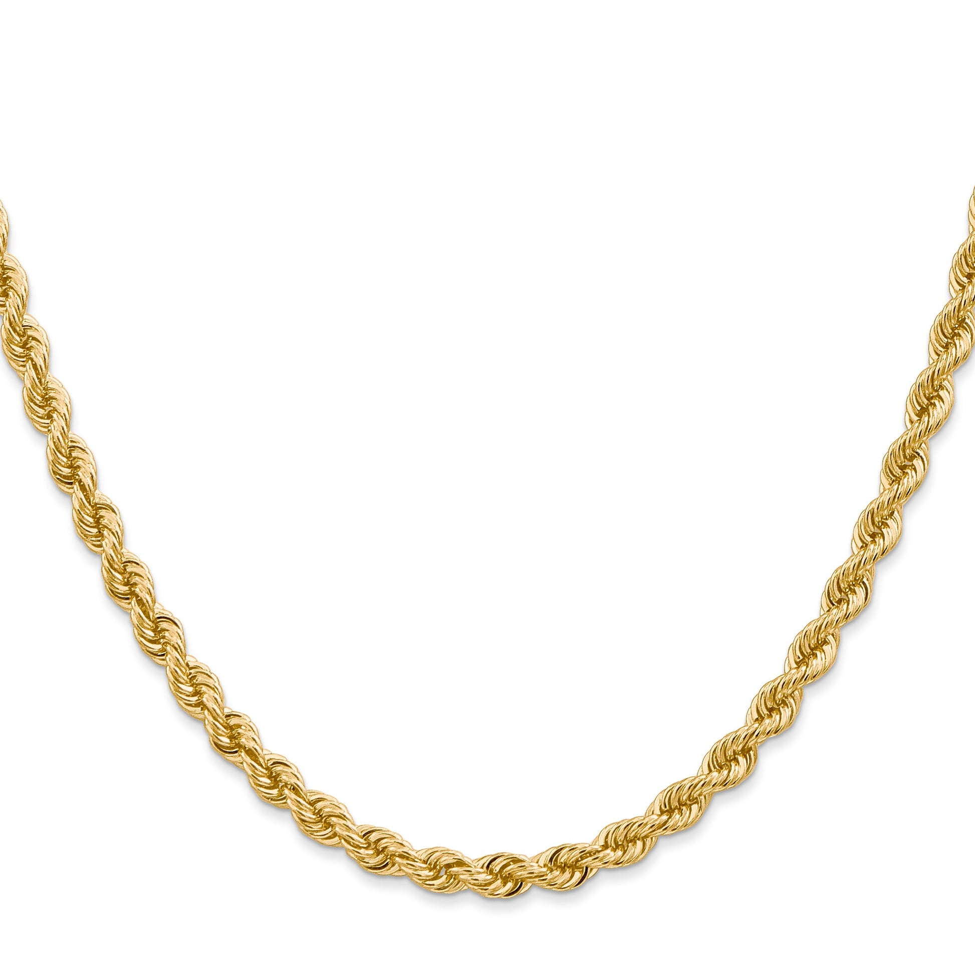 14K 26 inch 4mm Regular Rope with Lobster Clasp Chain