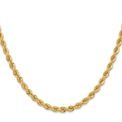 14K 26 inch 4mm Regular Rope with Lobster Clasp Chain