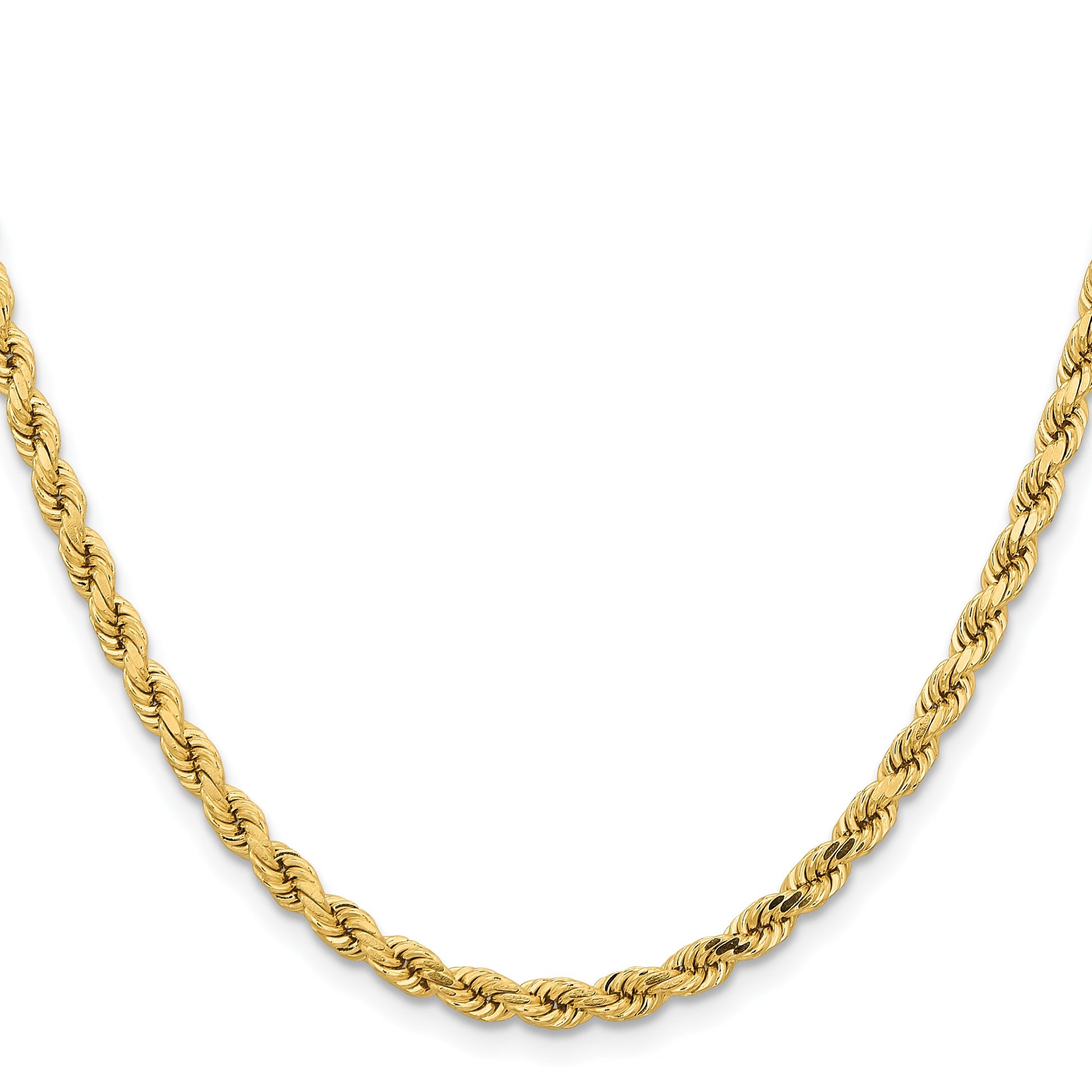 14K 26 inch 4.25mm Diamond-cut Rope with Lobster Clasp Chain