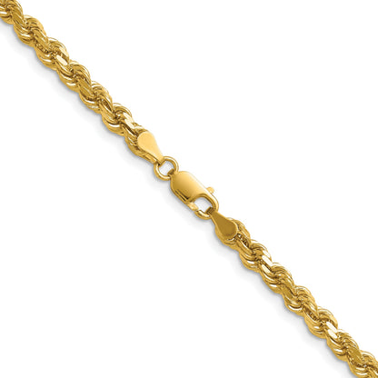 14K 26 inch 4.25mm Diamond-cut Rope with Lobster Clasp Chain