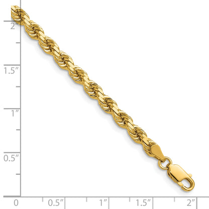 14K 26 inch 4.25mm Diamond-cut Rope with Lobster Clasp Chain