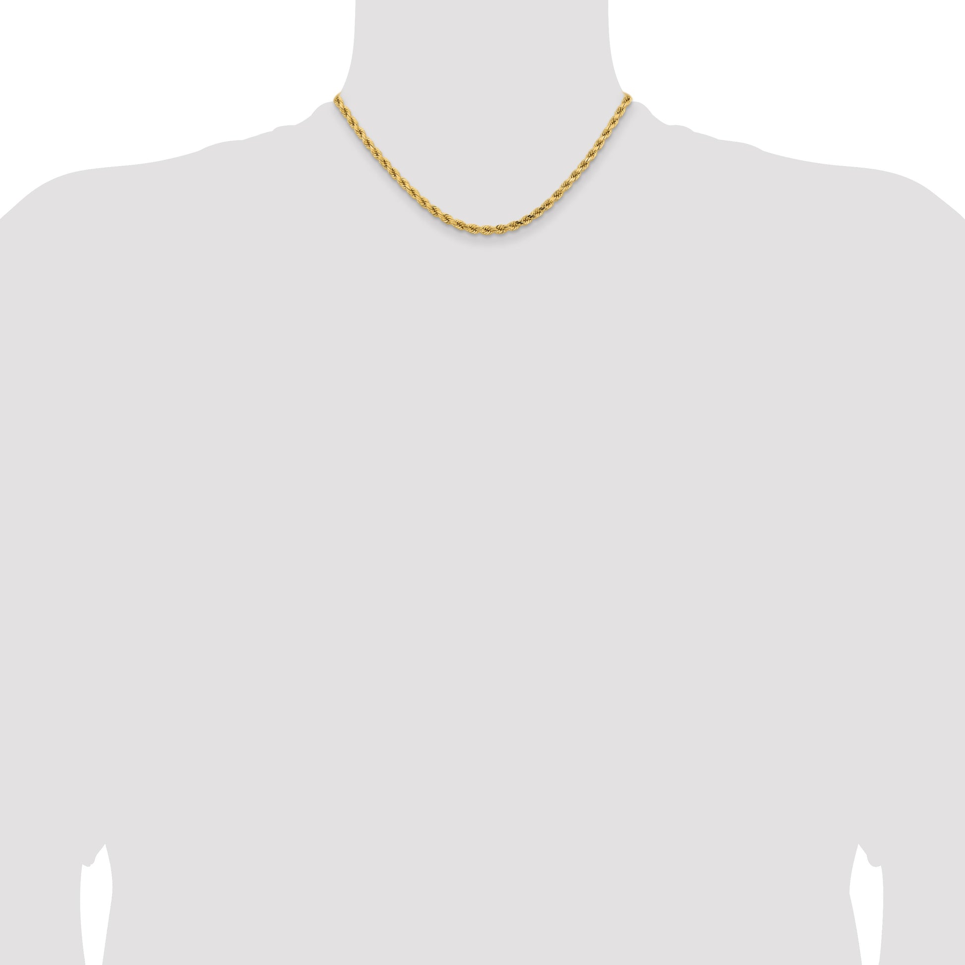 14K 16 inch 4.25mm Diamond-cut Rope with Lobster Clasp Chain