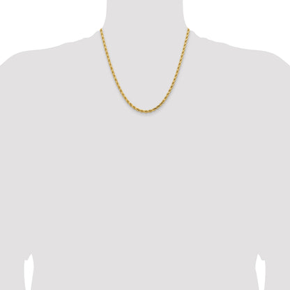 14K 20 inch 4.25mm Diamond-cut Rope with Lobster Clasp Chain