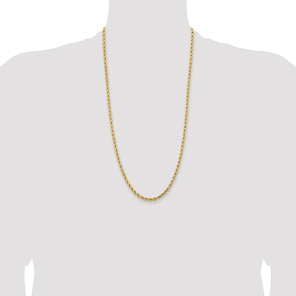 14K 28 inch 4.25mm Diamond-cut Rope with Lobster Clasp Chain