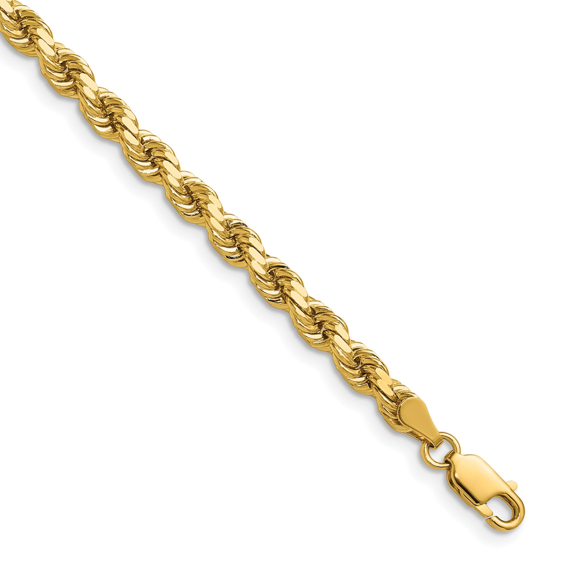 14K 30 inch 4.25mm Diamond-cut Rope with Lobster Clasp Chain