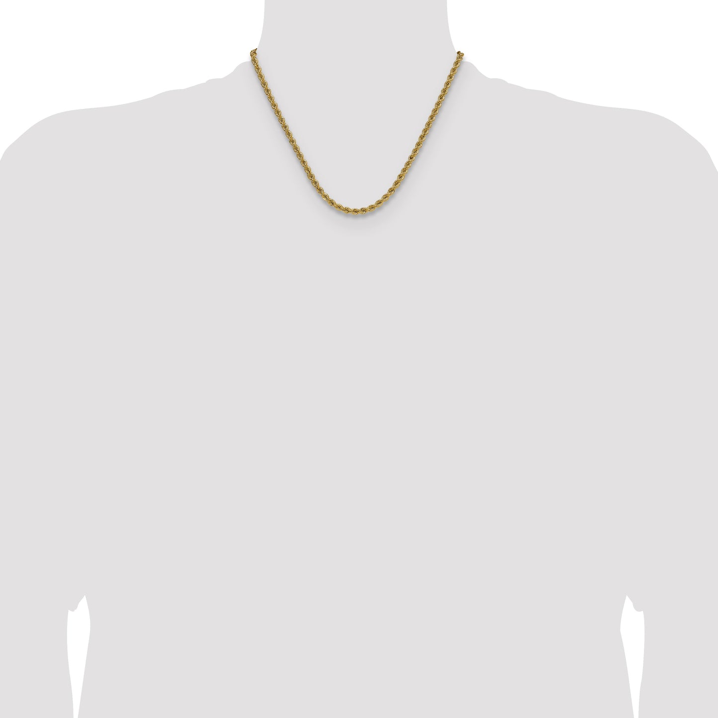 14k 4.2mm Solid Rope Chain