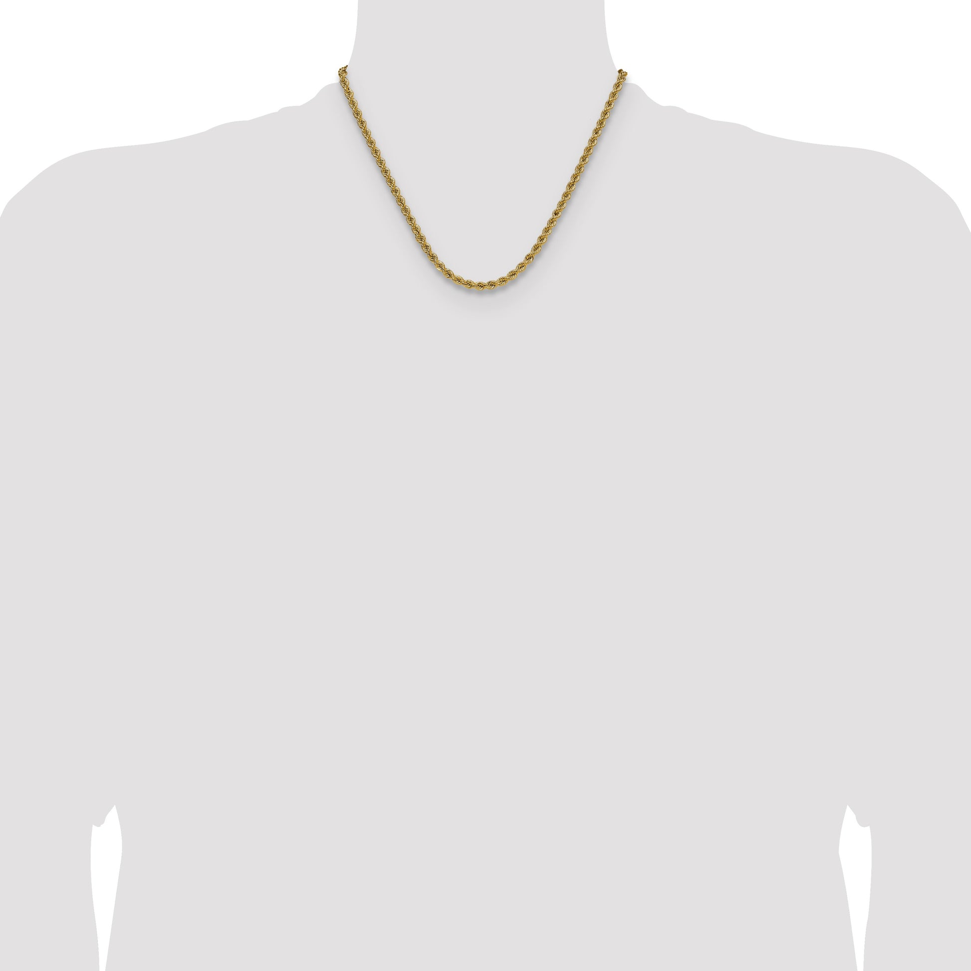 14k 4.2mm Solid Rope Chain
