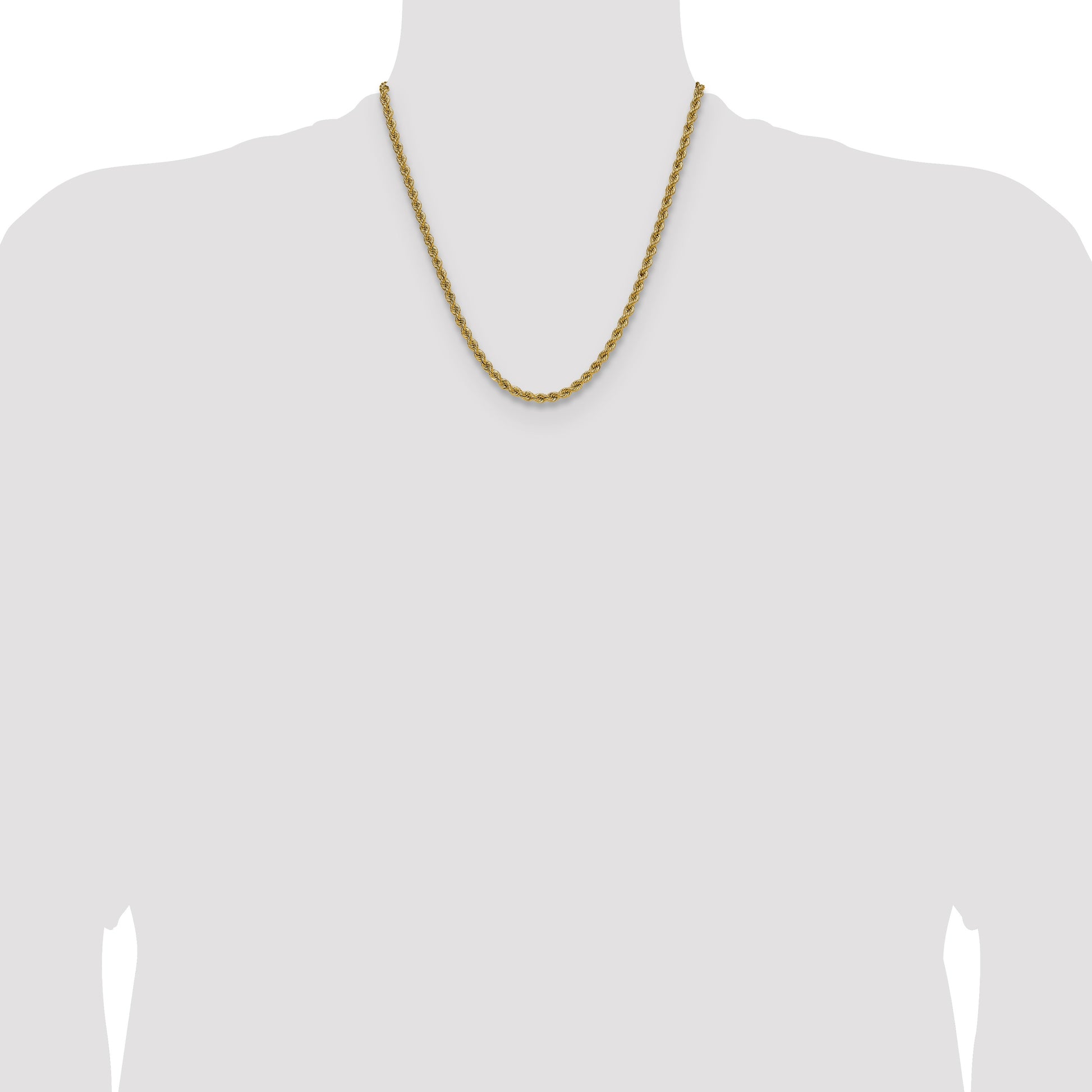 14k 4.2mm Solid Rope Chain