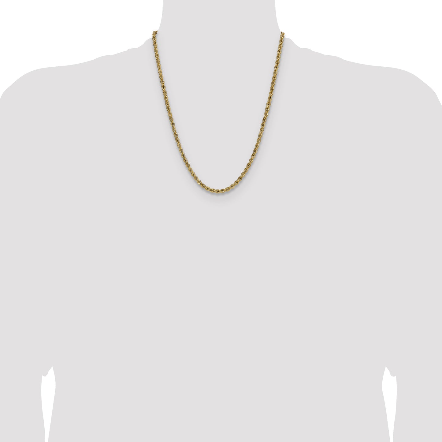14k 4.2mm Solid Rope Chain