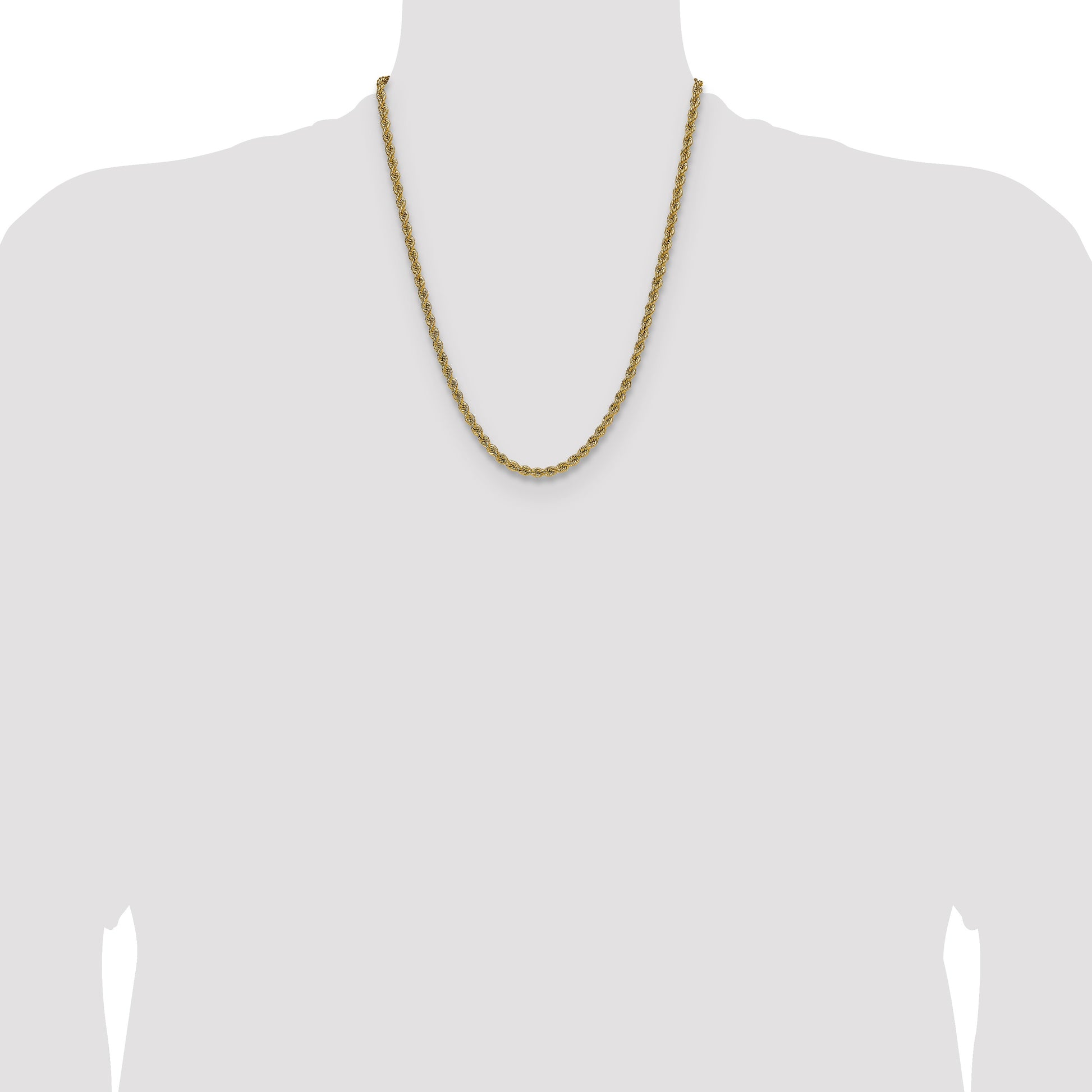 14k 4.2mm Solid Rope Chain