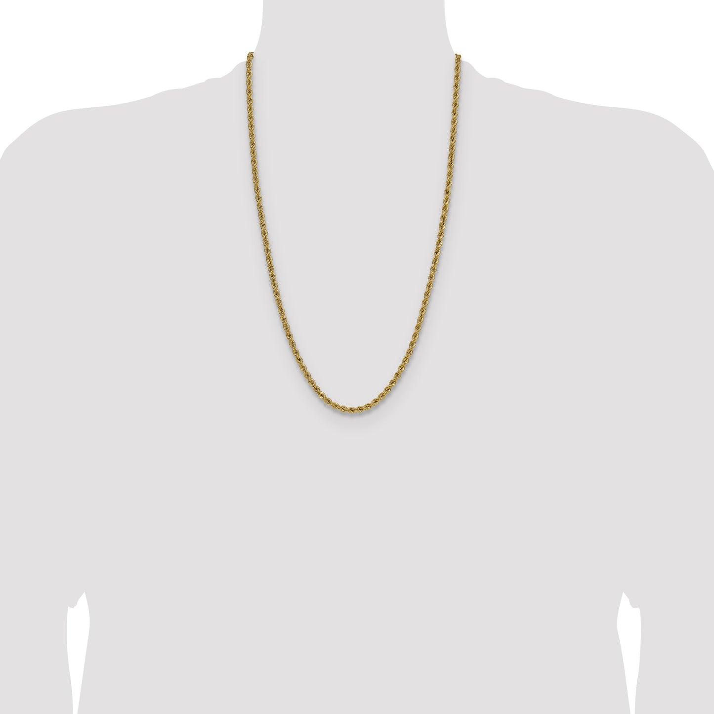 14k 4.2mm Solid Rope Chain