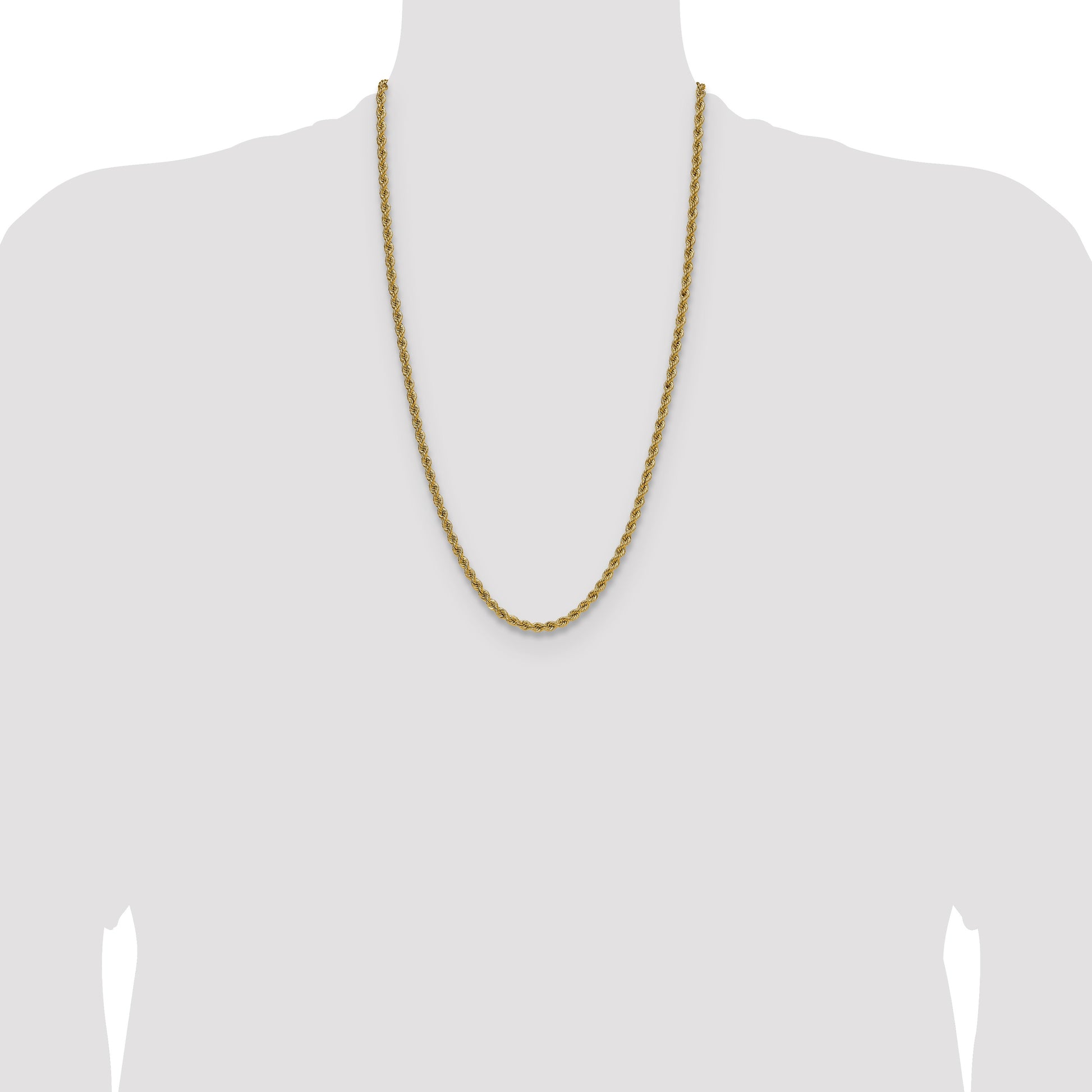 14k 4.2mm Solid Rope Chain