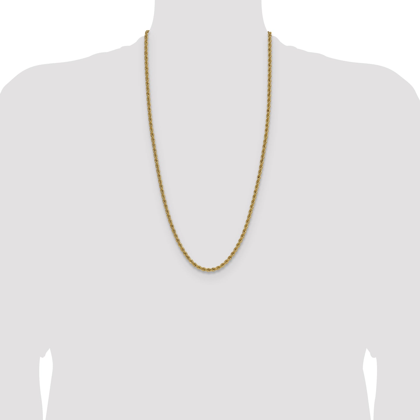 14k 4.2mm Solid Rope Chain