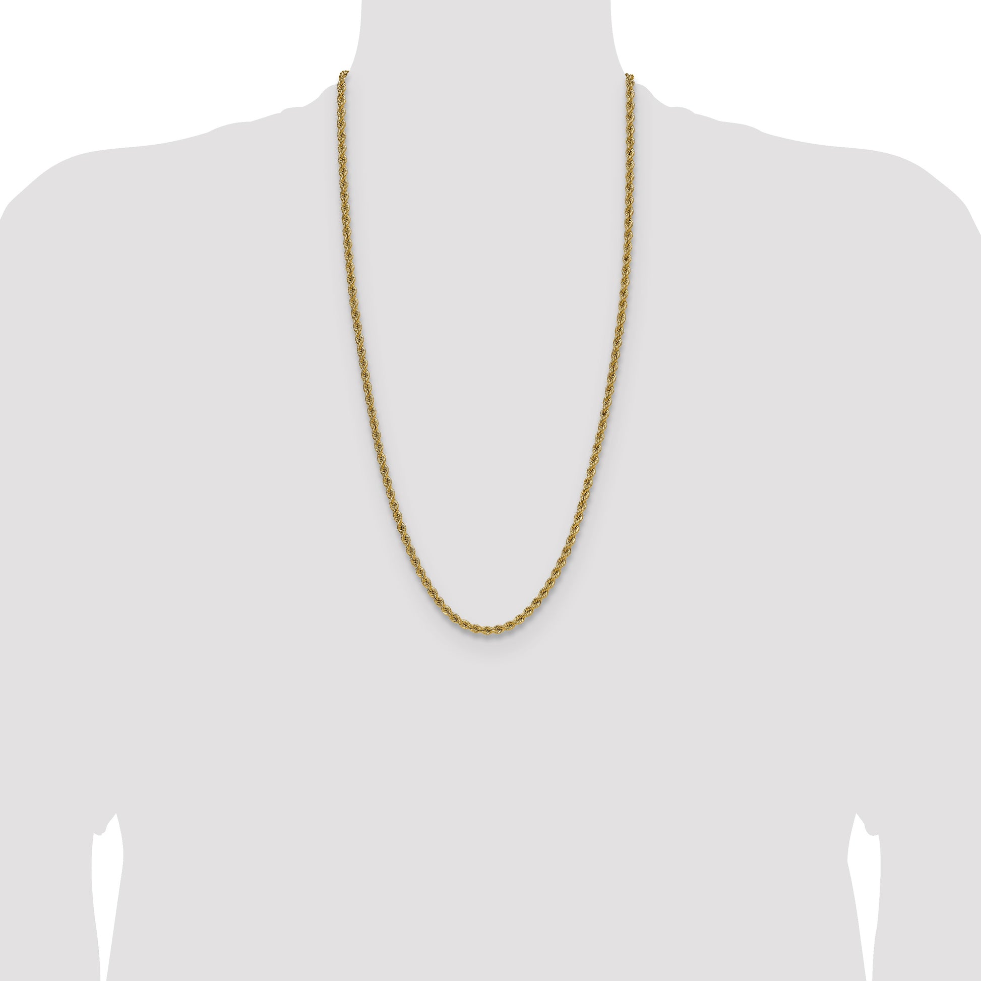 14k 4.2mm Solid Rope Chain