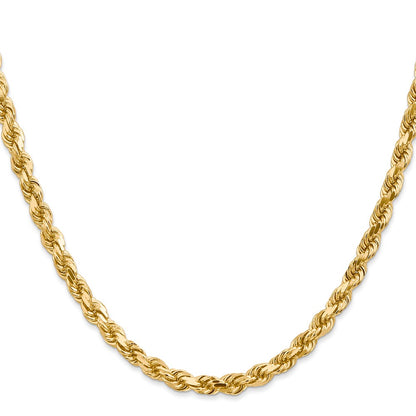 14K 18 inch 4.5mm Diamond-cut Rope with Lobster Clasp Chain