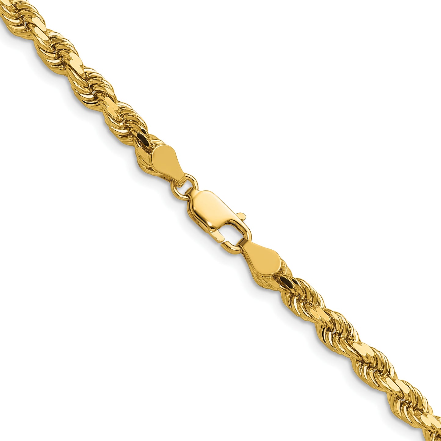 14K 20 inch 4.5mm Diamond-cut Rope with Lobster Clasp Chain