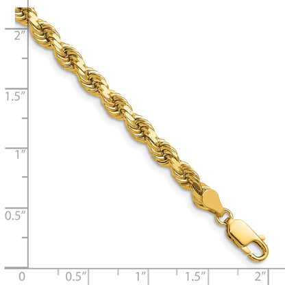 14K 28 inch 4.5mm Diamond-cut Rope with Lobster Clasp Chain