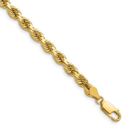 14K 28 inch 4.5mm Diamond-cut Rope with Lobster Clasp Chain