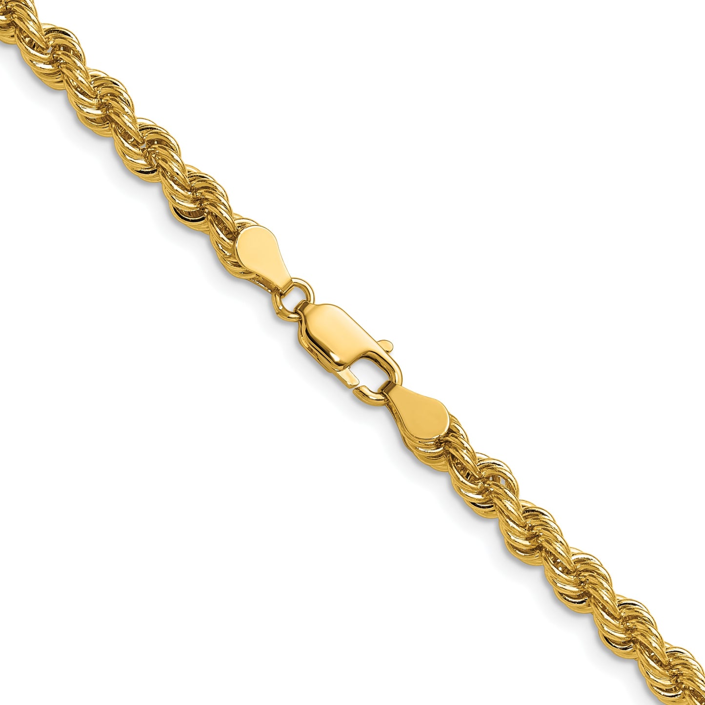 14K 24 inch 5mm Regular Rope with Lobster Clasp Chain