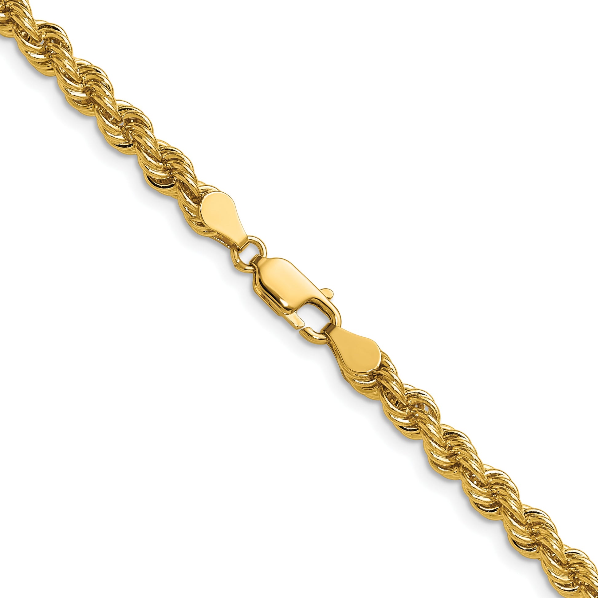 14K 26 inch 5mm Regular Rope with Lobster Clasp Chain